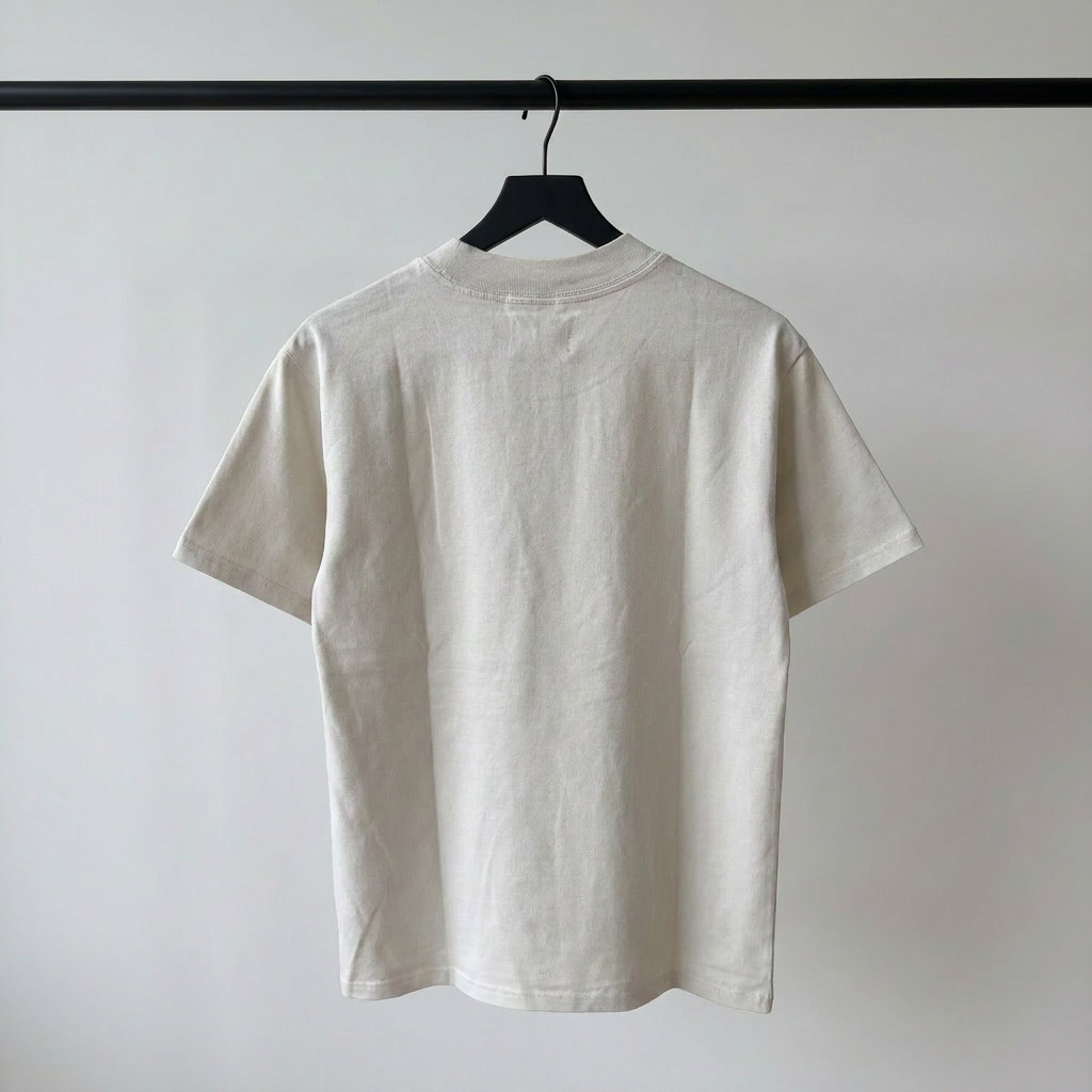 Heavy T-shirt - Kość słoniowa z efektem sprania