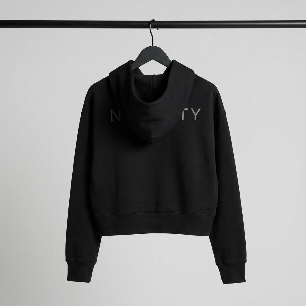 Cropped Presence Hoodie - Black