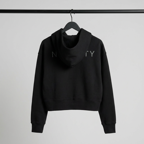 Cropped Presence Hoodie - Black