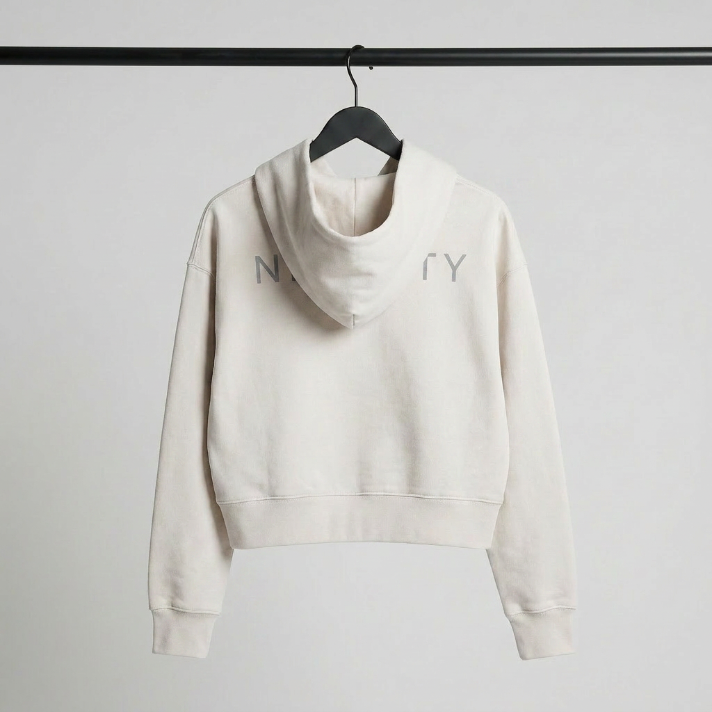 Cropped Presence Hoodie - Bone